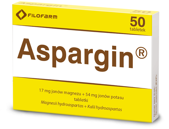Pudełko Aspargin 50 tabletek